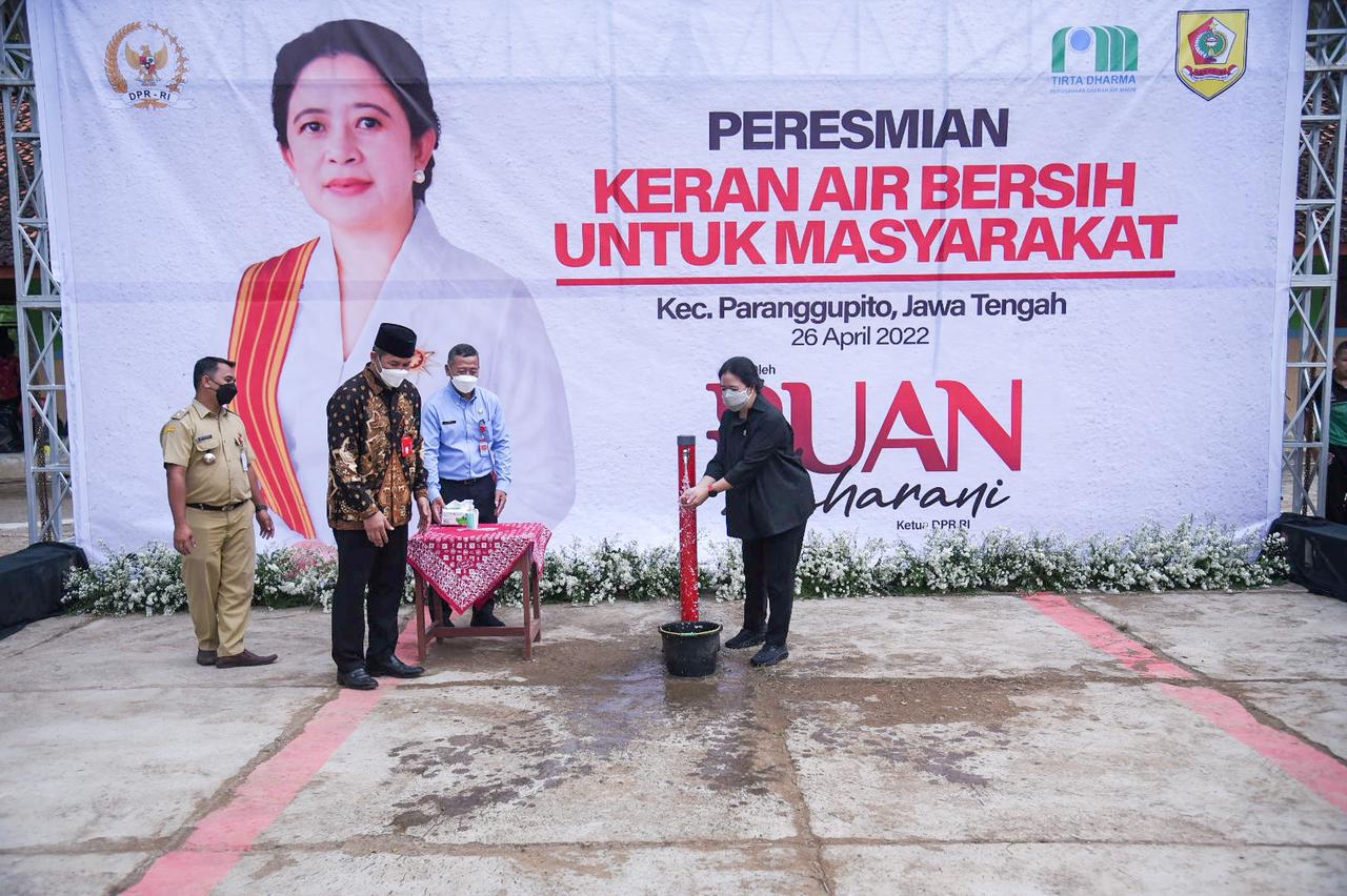 Resmikan Sambungan Air Bersih, Warga Gendayakan Doakan Puan Jadi Presiden
