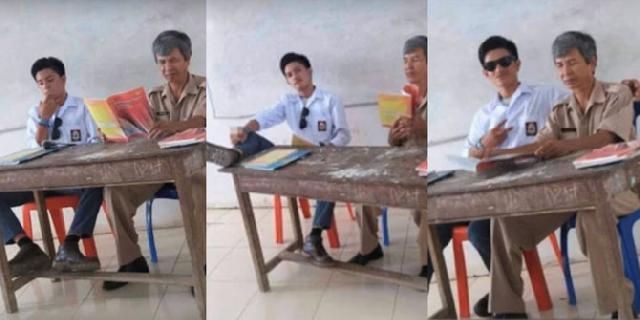Siswa SMA merokok & angkat kaki di samping guru diskorsing seminggu