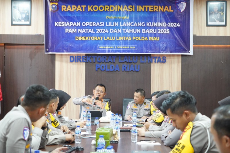 Dirlantas Polda Riau Gelar Rapat Koordinasi Internal Jelang Operasi Lilin 2024