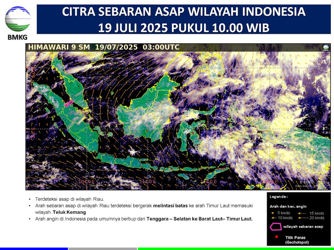 Asap Karhutla Riau Mulai Menyeberang ke Teluk Kemang Malaysia