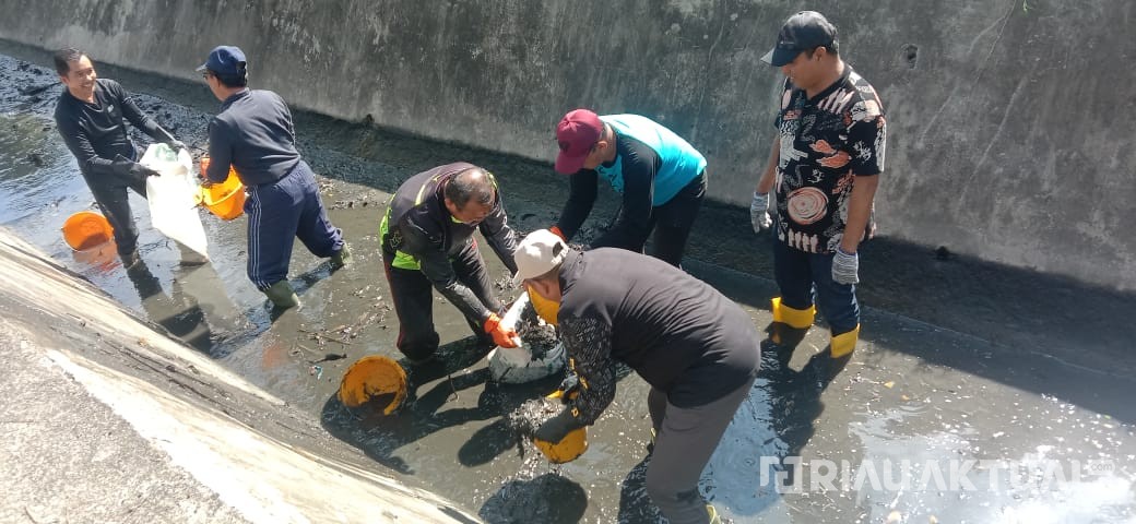 Tanpa Merasa Jijik, Bupati Alfedri Turun ke Selokan Bersihkan Sampah