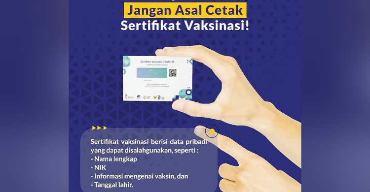 Jangan Dicetak, Sertifikat Vaksin Cukup Versi Digital Aja
