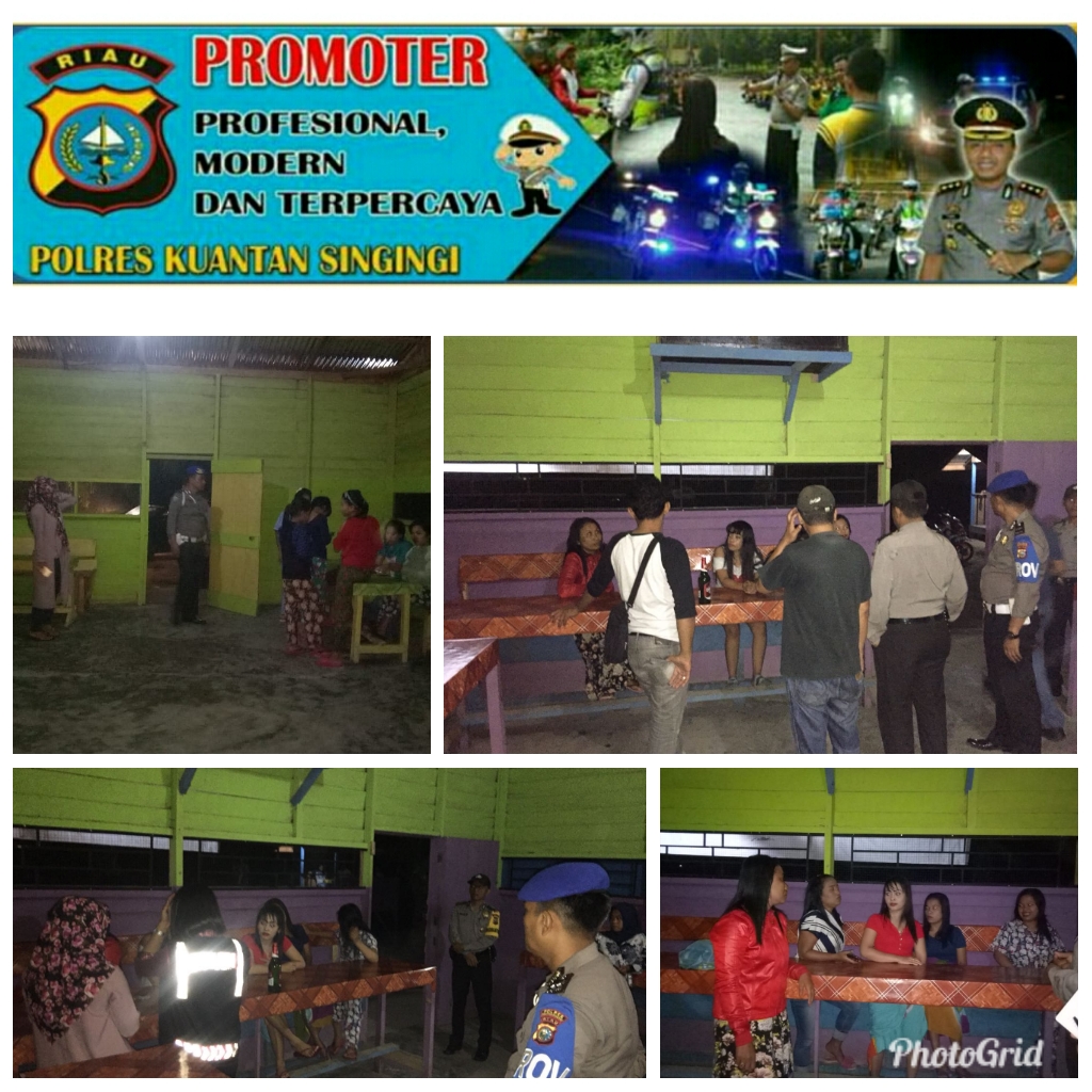 Polsek Singingi Razia Cafe Remang-remang Sejumlah Pekerja diamankan