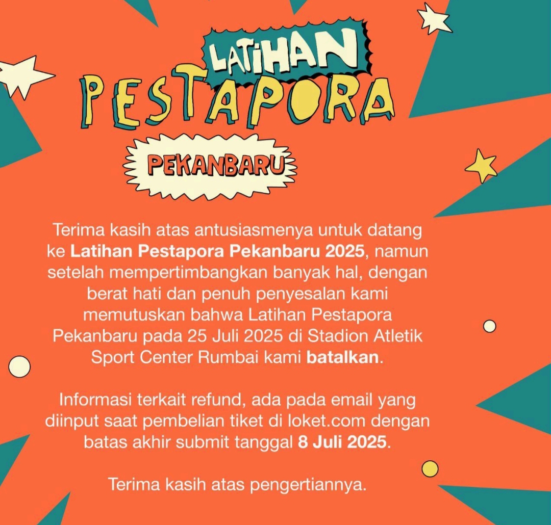 Latihan Pestapora 2025 di Pekanbaru Batal Digelar