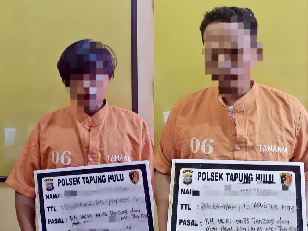 Digerebek di Gubuk, Dua Pengedar Sabu Dibekuk Polsek Tapung Hulu