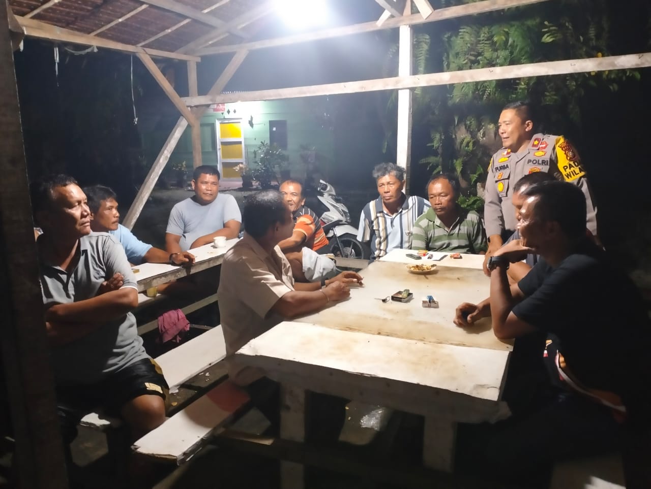 Malam-malam, Kapolsek Dumai Timur Blusukan Jaga Kamtibmas Jelang Pemilu