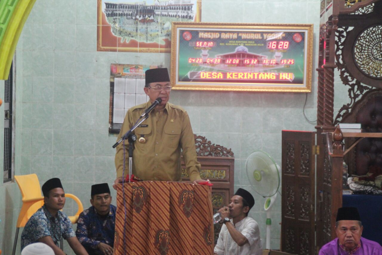 Bupati Inhil Ikuti Peringatan Maulid Nabi Muhammad SAW 1439 H Desa Lubuk Besar, Kemuning