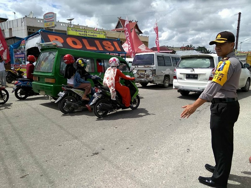 Polresta Pekanbaru Pantau Perkembangan Arus Mudik