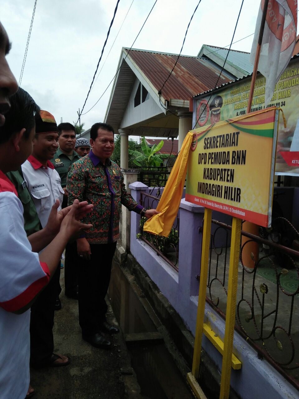 Resmikan Sekretariat, Berikut 3 Pesan Bupati Wardan Kepada Pemuda-BNN Inhil