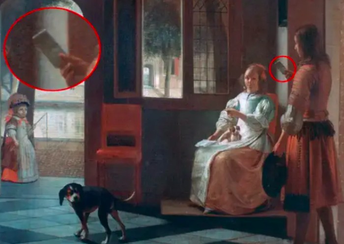 Ada Penampakan Ponsel di Lukisan Berusia 350 Tahun Ini