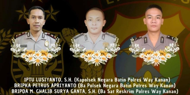 Tiga Anggota Polres Way Kanan Gugur Saat Gerebek Perjudian Sabung Ayam