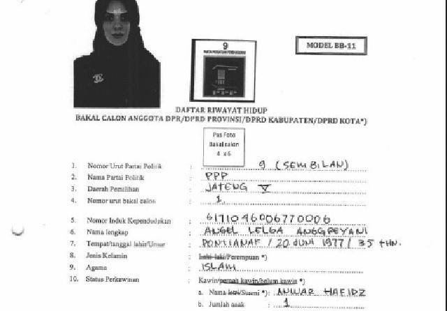 Data KPU: Angel Lelga Ibu Satu Anak