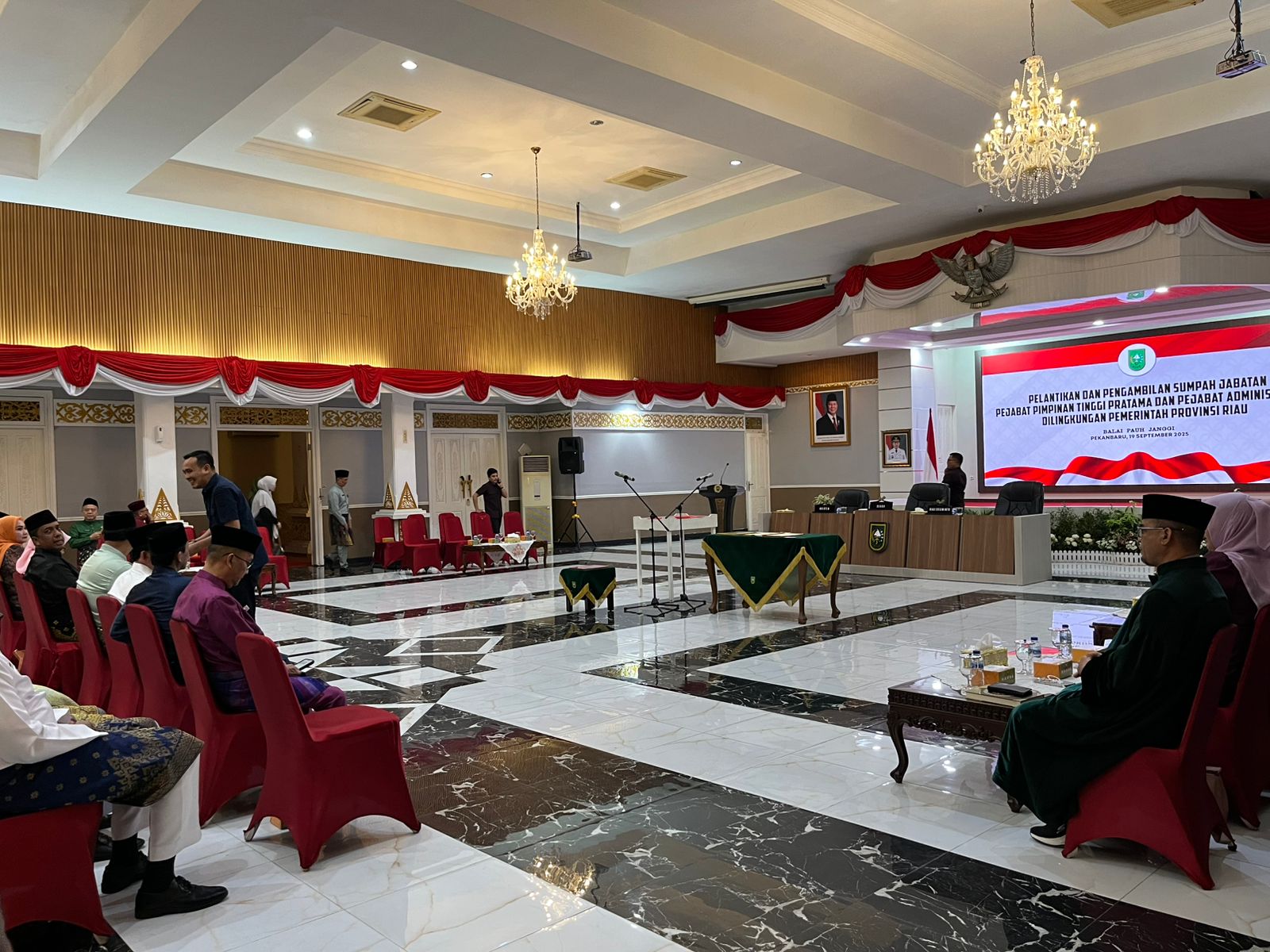 Sejumlah Pejabat Pemprov Riau Penuhi Balai Pauh Janggi Jelang Pelantikan Pejabat PTP