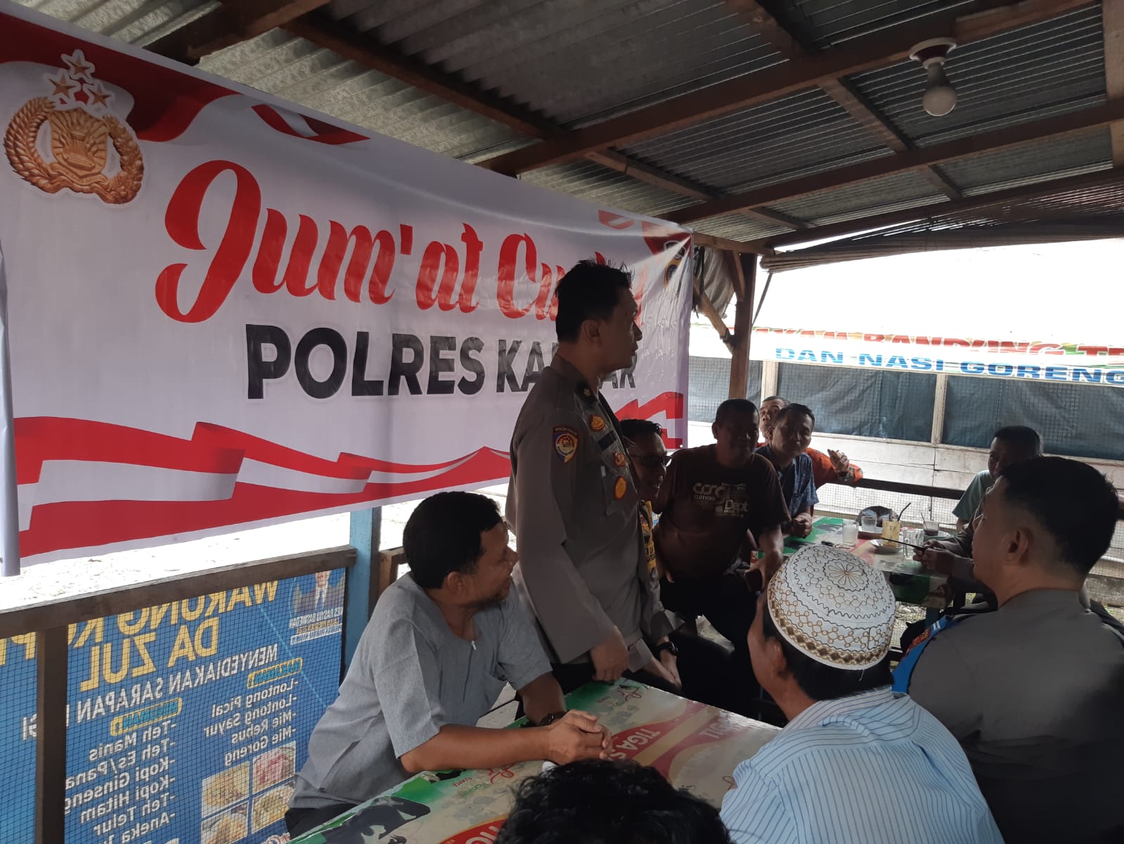 Sosialisasi Pemilu Damai di Kegiatan Jumat Curhat Polres Kampar