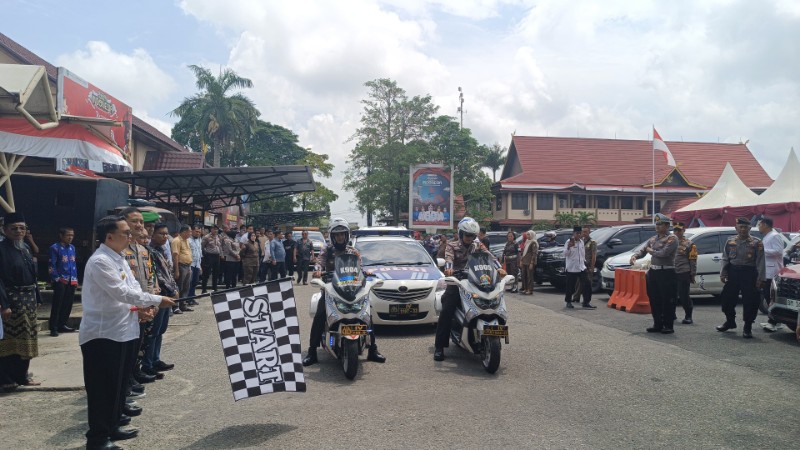 Polres Bengkalis Gelar Konvoi Keselamatan Berlalu Lintas untuk Pilkada Damai 2024