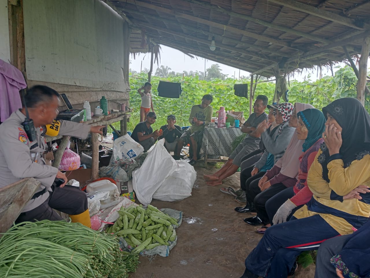 Polsek Rengat Barat Sosialisasikan Pemilu Damai Pada Poktan Talang Jerinjing