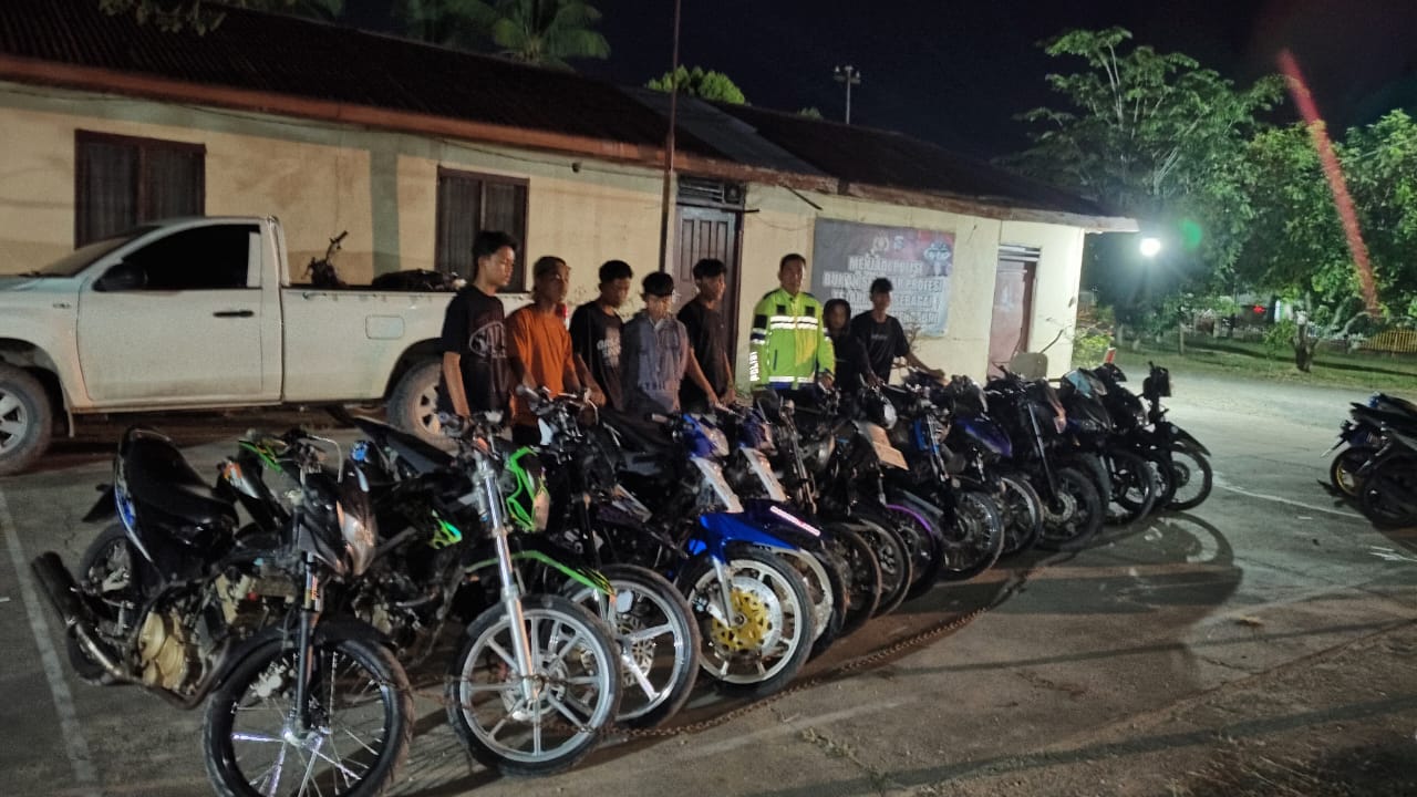 Knalpot Brong dan Balap Liar Depan Sekolah Resahkan Warga Inhu, Belasan Motor Diamankan Polisi
