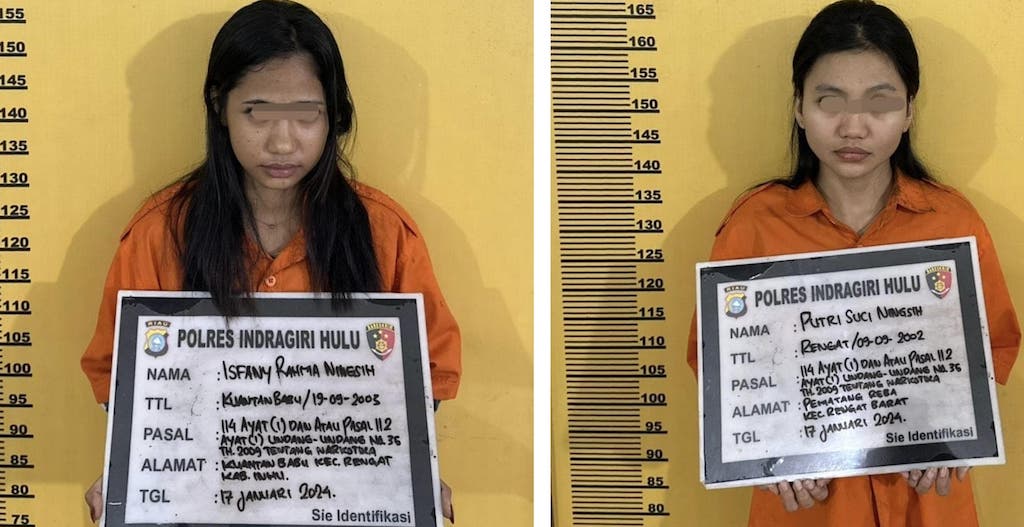 Dua Janda Muda Ditangkap Satresnarkoba Polres Inhu, Diduga Terlibat Kasus Narkoba