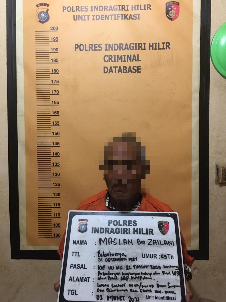 Bakar Lahan Biar Subur, Kakek 69 Tahun Warga Desa Belantaraya Ditangkap