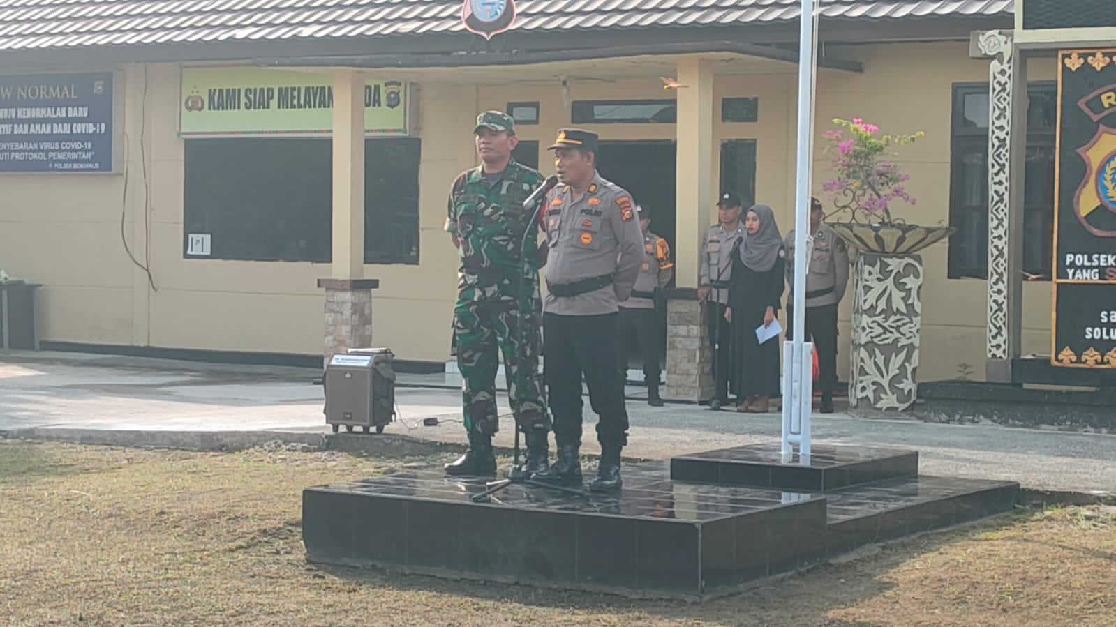 Pengamanan Natal dan Tahun Baru, Polsek Bengkalis Bersama Koramil Gelar Apel Bersama