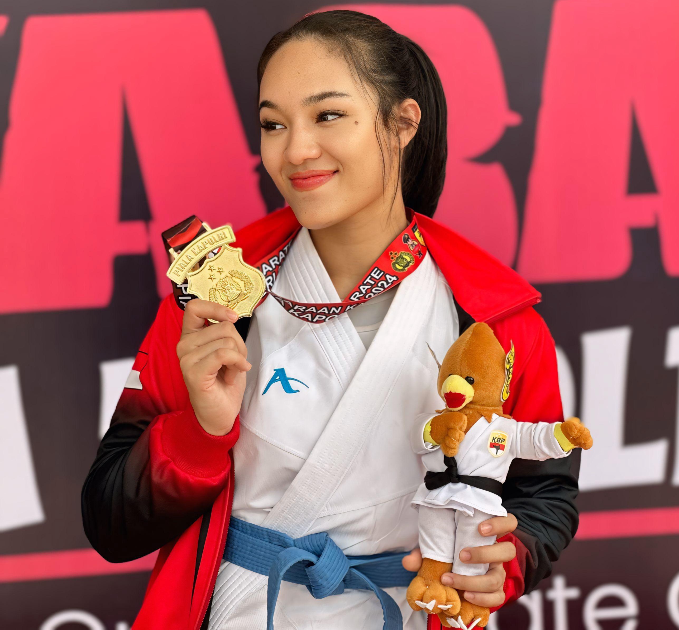 Polwan Cantik Polda Riau, Bripda Jessica Sabet Juara 1 Karate pada Ajang Kapolri Cup 2024