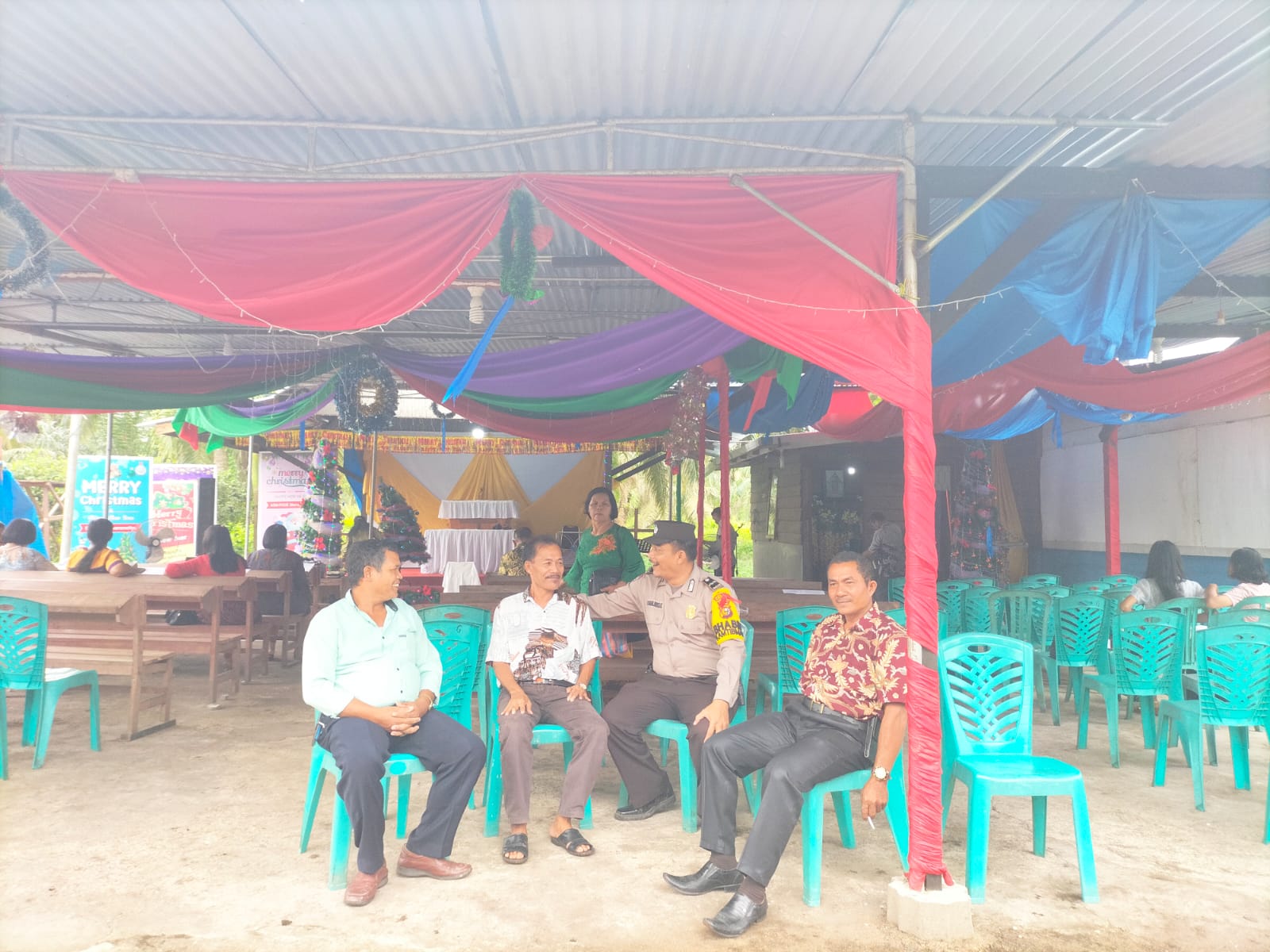 Aipda Marudut Sosialisasikan Pemilu Damai 2024 di Gereja Pouk Maranatha Bagan Jaya