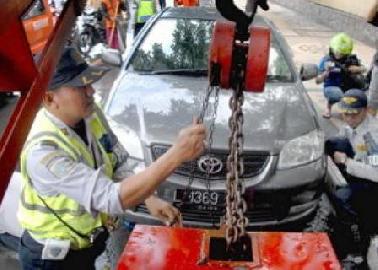 Parkir di Pendestrian Sudirman Pekanbaru Siap-Siap kena Derek