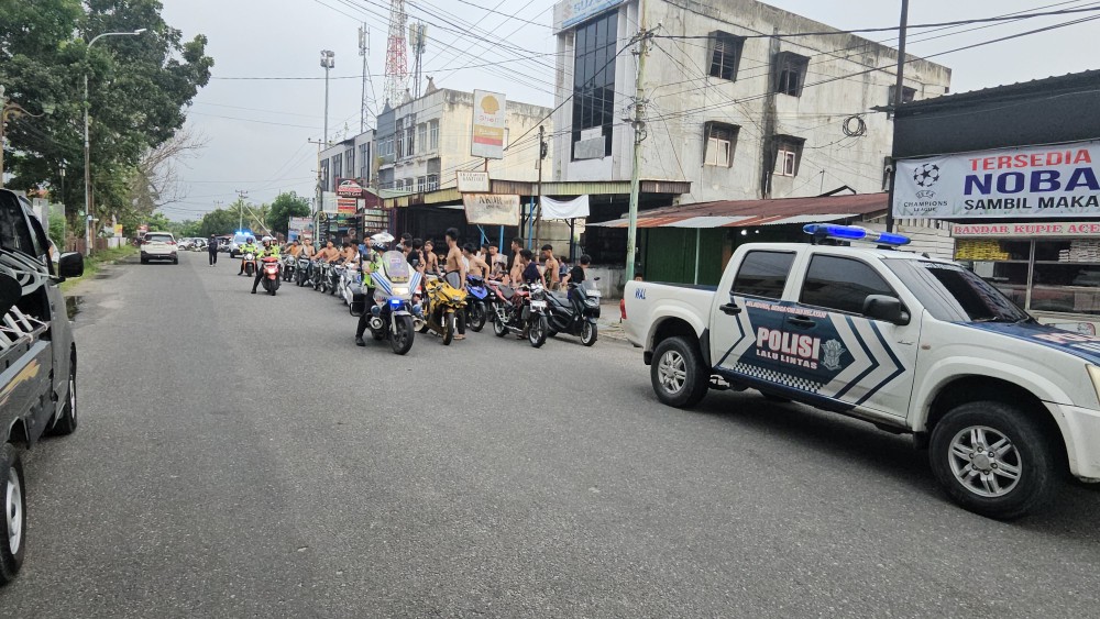 Razia Balap Liar Selama Ramadhan, Satlantas Polresta Pekanbaru Amankan 28 Motor