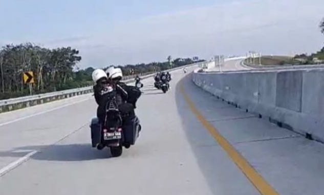Rombongan Moge Lintasi Tol Pekanbaru-Bangkinang, Polisi Sebut Sudah Kantongi Izin