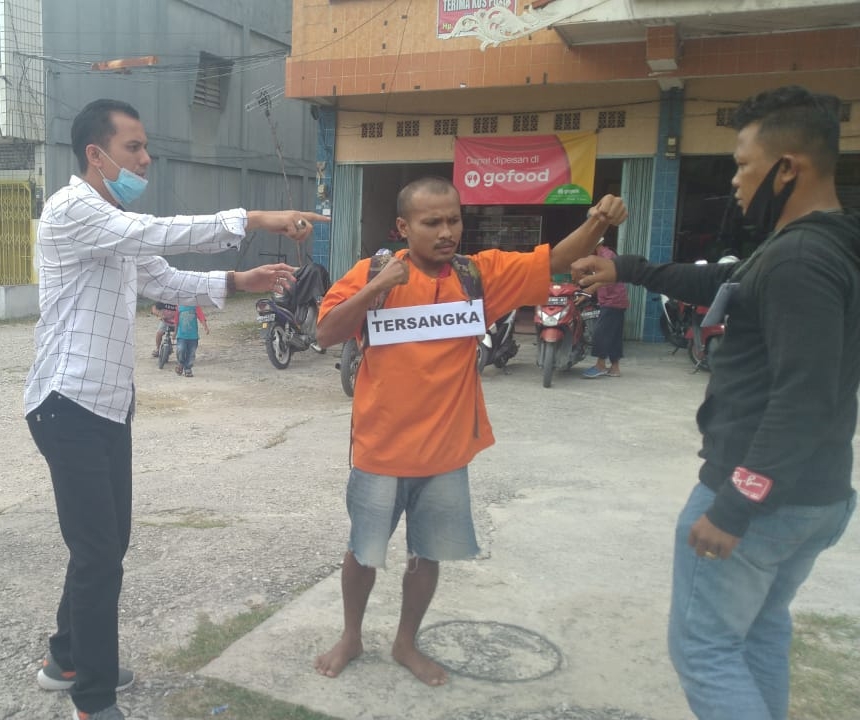 Duel Maut Pemulung di Pekanbaru, 12 Adegan Diperagakan Saat Rekontruksi