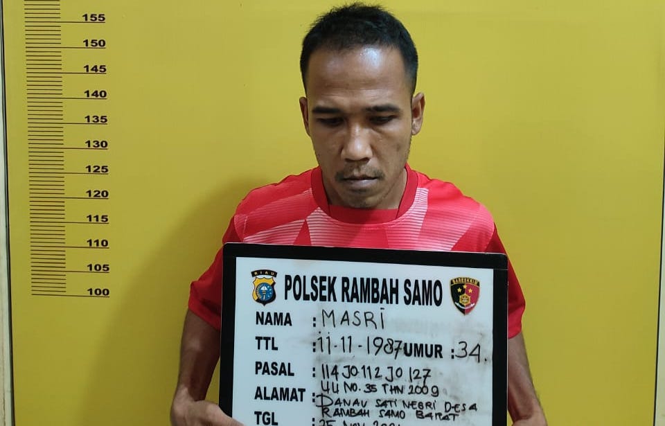 Sering Transaksi Sabu, Seorang Pria Diringkus Unit Reskrim Polsek Rambah Samo