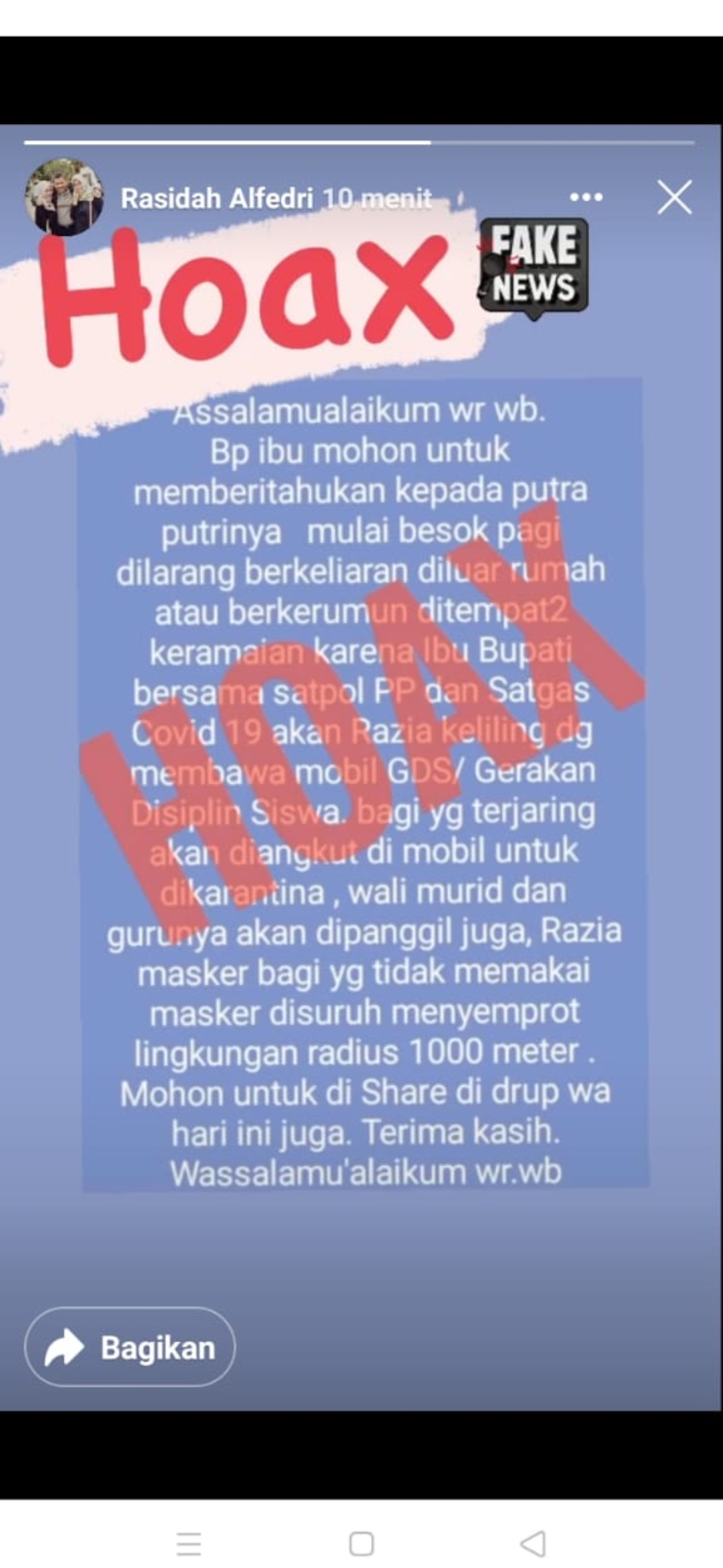 Informasi Hoaks Mengatasnamakan Istri Bupati, Rasidah Alfedri Nasehatkan Pembuat Jangan Resahkan Warga