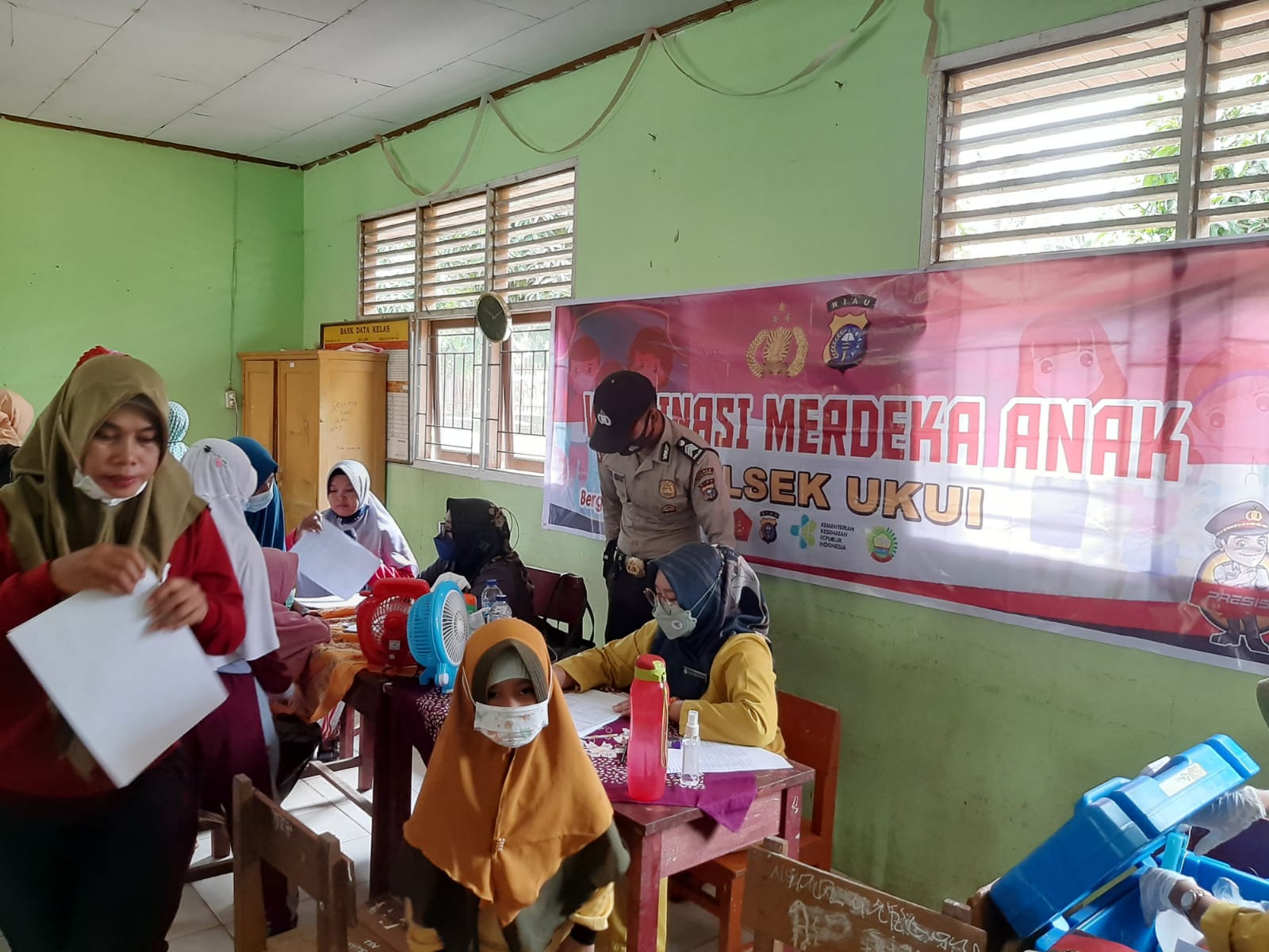 Polsek Ukui dan Nakes Kejar Target Vaksinasi Anak, Berikut Strategisnya