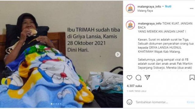 Alasan Sibuk, Ibu Tua ‘Dibuang’ 3 Anaknya ke Panti Jompo