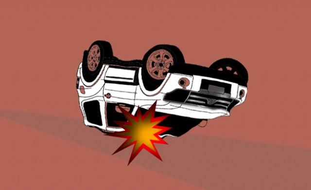 Minibus terguling di depan Makodam IV Diponegoro Watugong, 6 luka