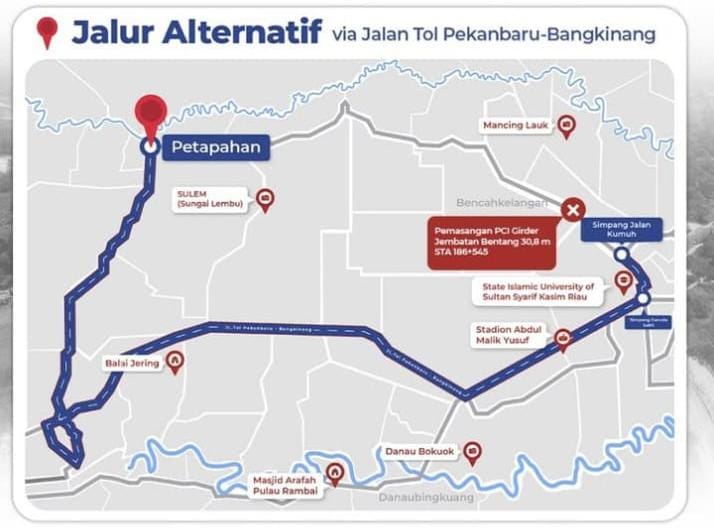 Pembangunan Erection Girder Tol Lingkar Pekanbaru, KM 7 Garuda Sakti Akan Dilakukan Sistem Buka-tutup