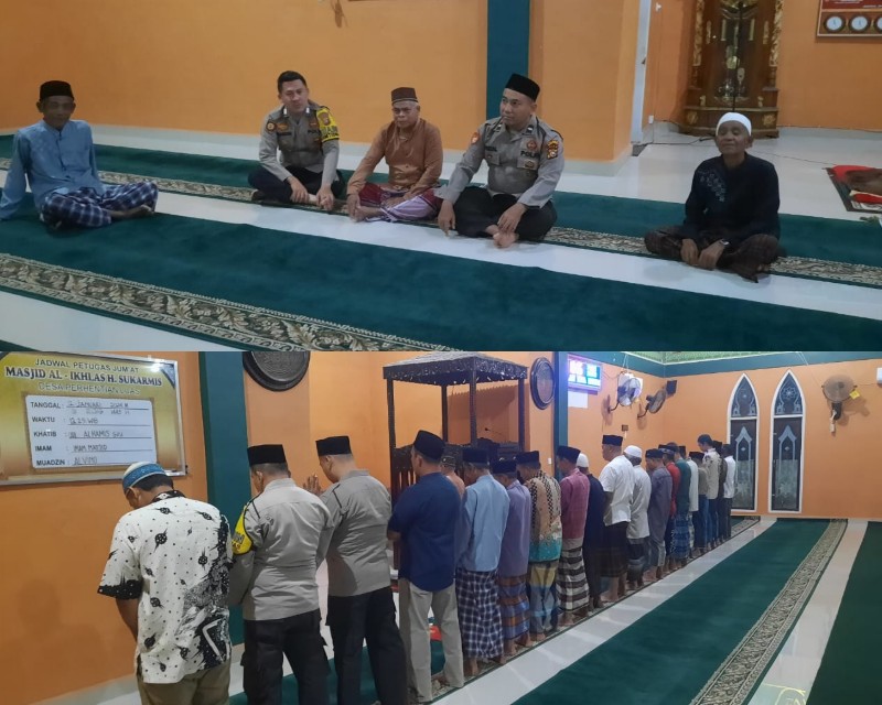 Polsek Logas Tanah Darat Gelar Salat Subuh Berjamaah dan Sosialisasi Pemilu Damai 2024