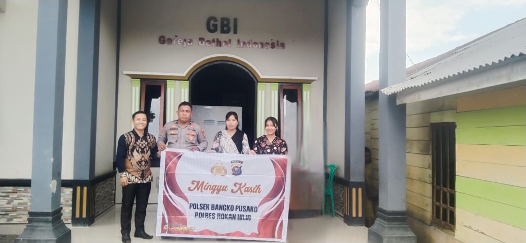 Minggu Kasih Polsek Bangko Pusako, Ajak Jemaat Gereja GBI Jaga Kamtibmas
