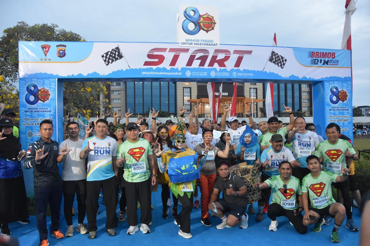 HUT ke-80, Brimob Run 2025 Gaet 1.700 Peserta! Kapolda Riau Lepas Start