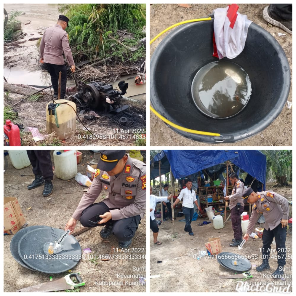 Polisi Tenggelamkan Delapan Rakit Dompeng, Pelaku Kabur