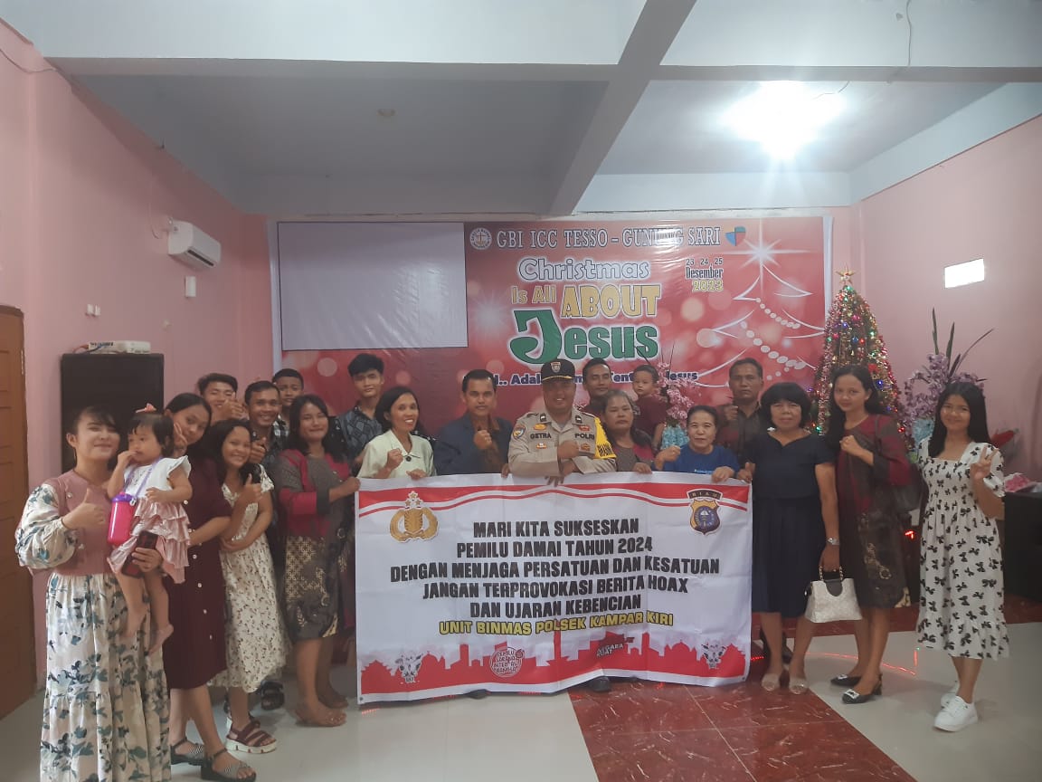 Kapolsek Kampar Kiri Kontrol Pengamanan Natal dan Cooling System Pemilu