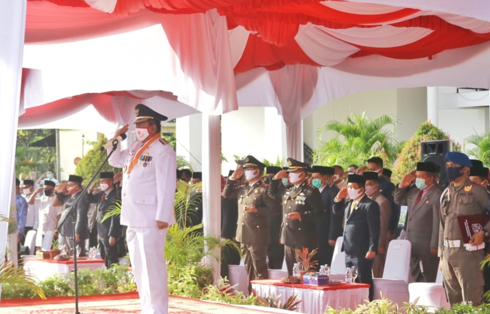 Pemkab Siak Selenggarakan Upacara HUT Kemerdekaan RI Ke-75 Dengan Terapkan Prokes COVID-19