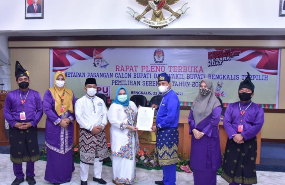 Hasil Rapat Pleno KPU, Kasmarni - Bagus Santoso Bupati dan Wakil Bupati Bengkalis