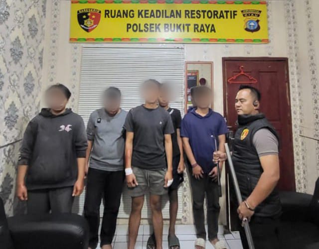 Polisi Gagalkan Tawuran Remaja di Pekanbaru, 5 Pelaku Diamankan