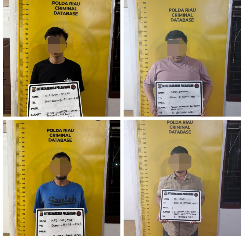 Pecatan Polisi dan Tiga Bandar Sabu Ditangkap di Kampung Narkoba Dumai