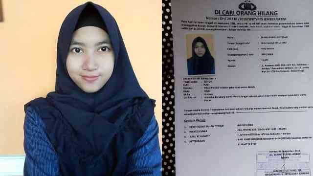 Wanita Cantik Berjilbab Hitam Hilang, Tanda Lahir di Jari Manis