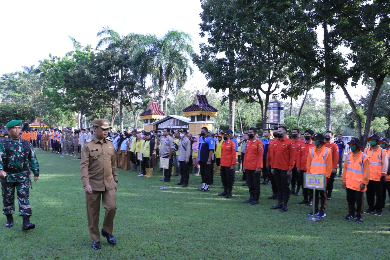 Kurangi Dampak Resiko, Pj Walikota Pekanbaru Pimpin Apel Siaga Antisipasi Ancaman Bencana Alam