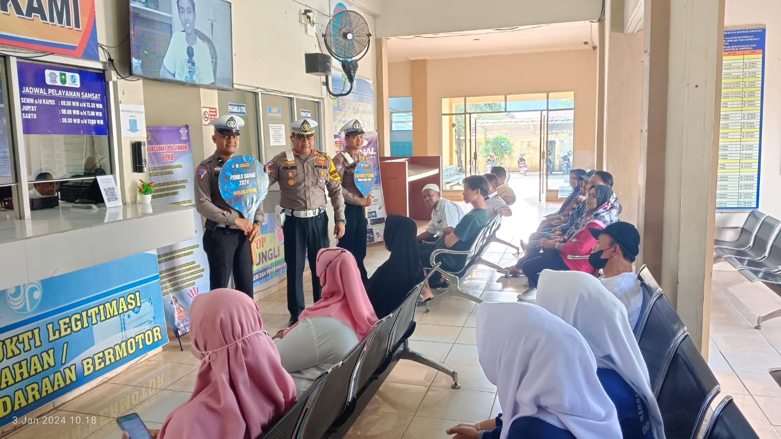 Kasat Lantas Inhu Sosialisasikan Pemilu Damai 2024 ke Wajib Pajak