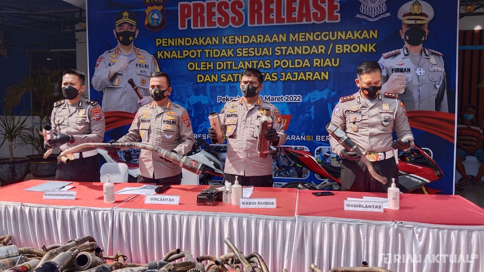 Sasar Knalpot Brong, Ditlantas Polda Riau Tindak 343 Pengendara Roda Dua