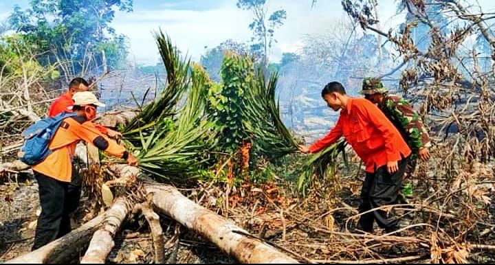 Diduga Sengaja Dibakar, 7 Hektare Lebih Lahan di Rohul Rata Dilalap Api